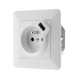 Prise 2p+t 16a Équipée D'un Port Usb (2,4a) Blanc - Artezo