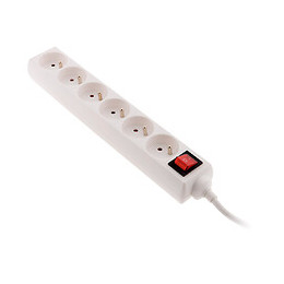 Bloc 6 Prises 16a 2p+t Avec Interrupteur Blanc - Zenitech