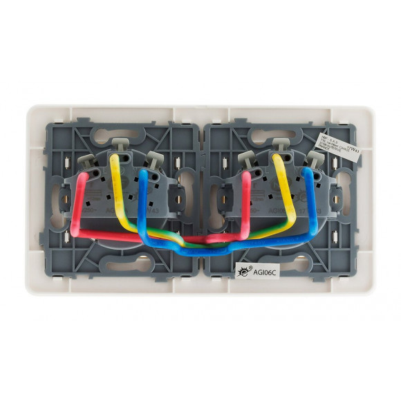 Double Prise 2p+t 16a Précâblée Blanc - Artezo