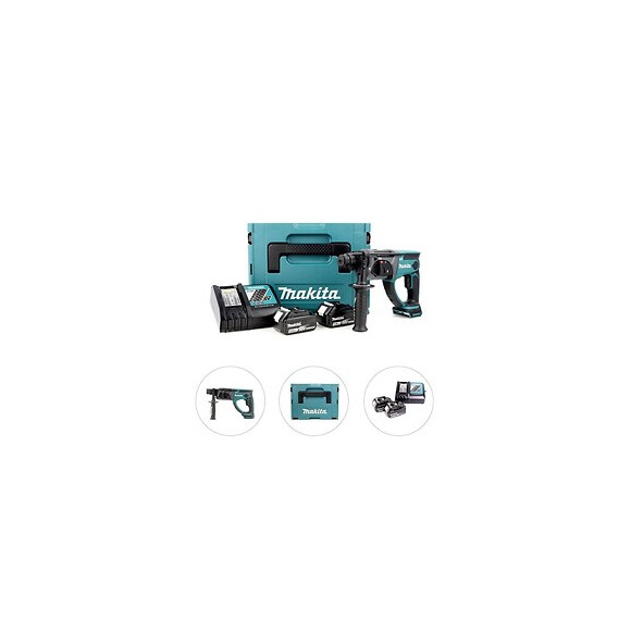 Makita Perforateur Burineur Sds Plus 2j Dhr202rtj - Avec 2 Batteries 18 V Et Coffret Makpac