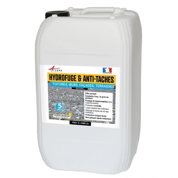 Hydrofuge Et Anti Taches Imperméabilisant Murs, Sols, Toitures Et Facades - Imperpro - Incolore - 5 L (jusqu A 25m2) - Arcane 