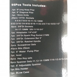 Dcraft - Malette À Outils De Mécanicien - 95 Pièces - Jeu D'outils D'atelier - Crv - Noir