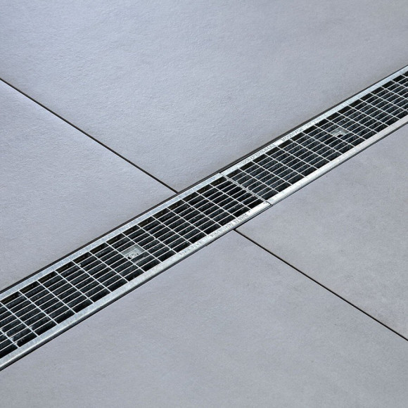 Kit Caniveau Premium 1000x130x150mm + Grille En Acier Galva Anti-talon B125