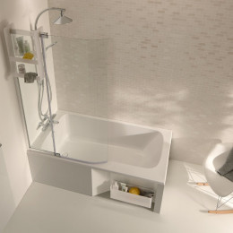 Baignoire Bain Douche Malice Blanche, 170 X 90 - Version Gauche