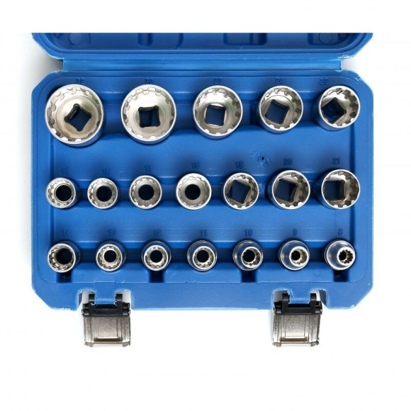 Dcraft - Jeu De Douilles Torx - 19 Pièces - Set De Douilles Professionnel En Valise - Bleu