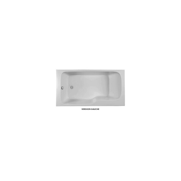Baignoire Bain Douche Malice Blanche, 170 X 90 - Version Gauche