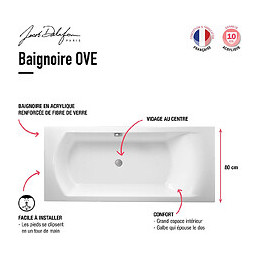 Baignoire Acrylique Ove Blanche, 170 X 70