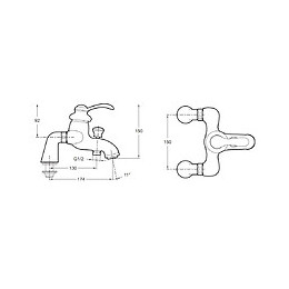 Mitigeur Baignoire Retro Fairfax Chrome