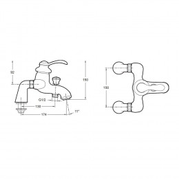 Mitigeur Baignoire Retro Fairfax Chrome