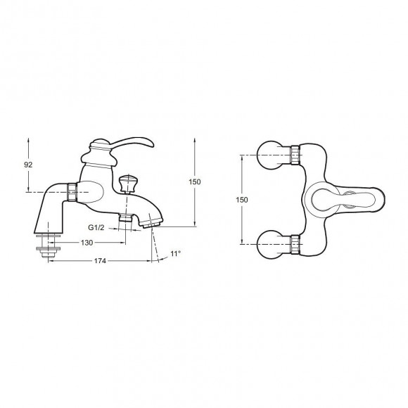 Mitigeur Baignoire Retro Fairfax Chrome