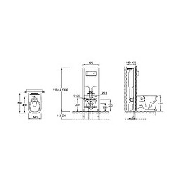 Pack Wc Suspendu Sans Bride Struktura + Abattant + Plaque Chromée + Bâti Jacob Delafon