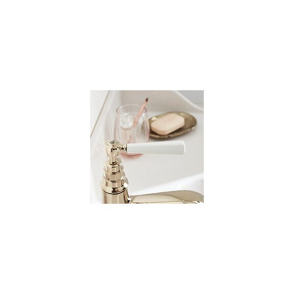 Mitigeur Lavabo - Modèle Haut - Avec Flexibles D Alimentation Cleo, Or Beige