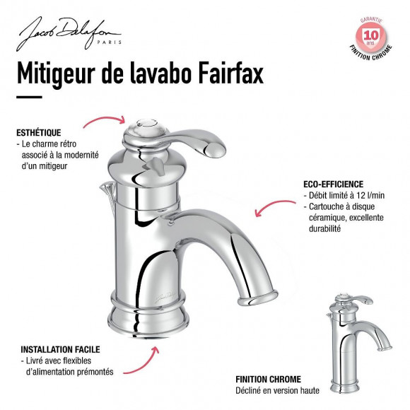 Robinet Lavabo Salle De Bain Retro Fairfax Chrome
