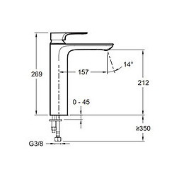 Mitigeur Lavabo - Modèle Haut Aleo+ - Chrome, Sans Systeme De Vidage
