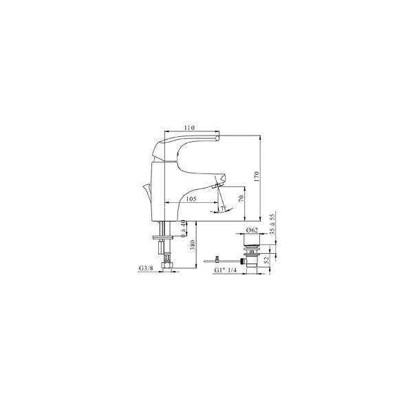 Mitigeur Lavabo Nateo Chrome