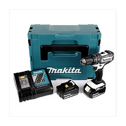 Makita Dhp 482 Rfwj Perceuse Visseuse À Percussion Sans Fil 18v 62nm + 2x Batteries 3,0ah + Chargeur + Coffret Makpac