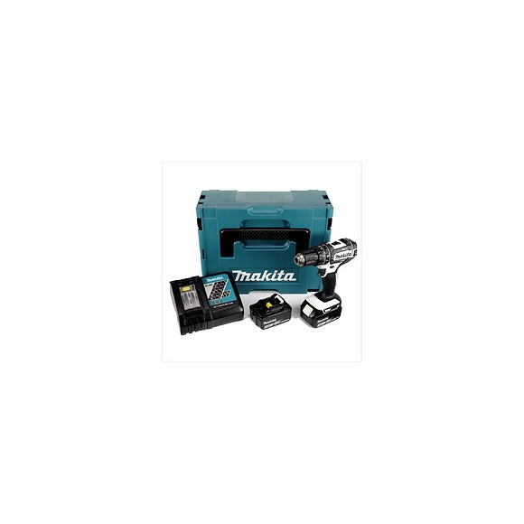 Makita Dhp 482 Rfwj Perceuse Visseuse À Percussion Sans Fil 18v 62nm + 2x Batteries 3,0ah + Chargeur + Coffret Makpac