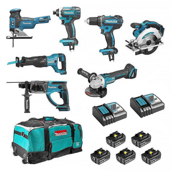 Pack Exclusif 7 Outils Makita Dlx7013pt1-b 18v (5x5ah)