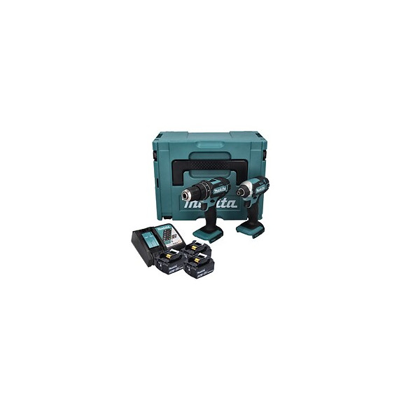 Makita Dlx 2131 Jx1 Kit Combo Sans Fil 18 V:  1x Dhp 482, 62 Nm + 1x Dtd 152, 165 Nm + 3x Batteries 3,0 Ah + Chargeur + Coffret
