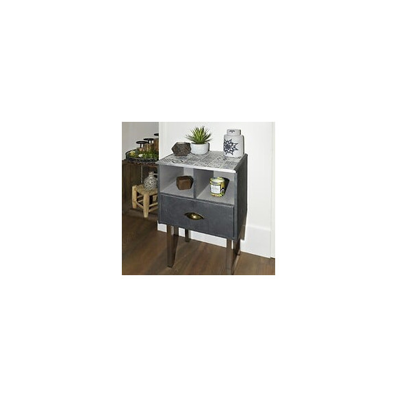 Pied Table Basse Carré Hettich Fixe Acier Chromé Gris