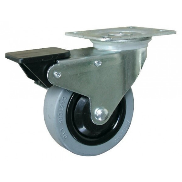 Roulette Pivotante Avec Frein (platine 100 X 80 Mm)