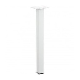 Pied De Table Basse Carré Fixe Acier Époxy Blanc, 30 Cm