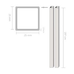 Tube Carré Acier Inoxydable 2 Pcs V2a 2 M 25x25x1,9 Mm - Quincaillerie/consommables De Construction/consommables De Maçonneri