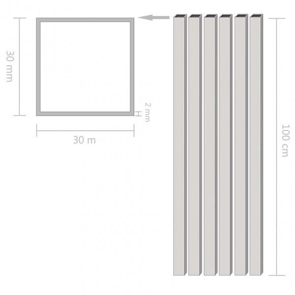 Tube Avec Section Carrée Aluminium 6 Pcs 1 M 30x30x2 Mm - Quincaillerie/consommables De Construction/consommables De Maçonner