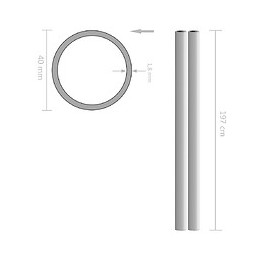 Tube Rond Acier Inoxydable 2 Pcs V2a 2 M Ø40x1,8 Mm - Quincaillerie/consommables De Construction/consommables De Maçonnerie -