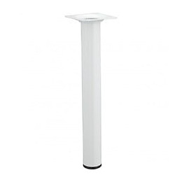 Pied Table Basse Cylindrique Hettich Fixe Acier Époxy Blanc