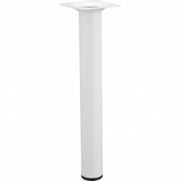 Pied Table Basse Cylindrique Hettich Fixe Acier Époxy Blanc