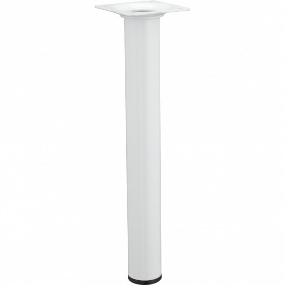 Pied Table Basse Cylindrique Hettich Fixe Acier Époxy Blanc