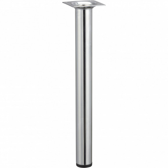 Pied Table Basse Cylindrique Hettich Fixe Acier Chromé Gris