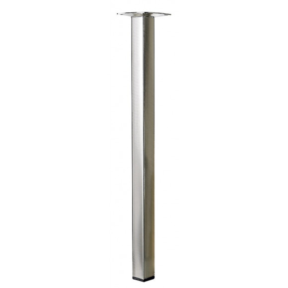 Pied De Table Basse Carré Fixe Acier Brossé Gris, 40 Cm