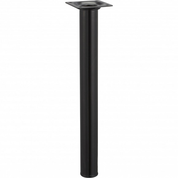 Pied De Table Basse Cylindrique Fixe Acier Époxy Noir, 30 Cm