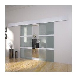 Porte Double Coulissante Verre - Transparent