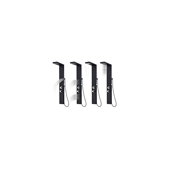 Système De Panneau De Douche Aluminium Mat Noir -