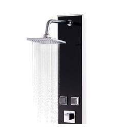 Panneau De Douche Verre 18 X 42,1 X 120 Cm Noir - Pièces De Douches - Jets Pour Baignoires Et Douches -