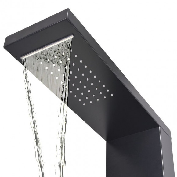 Système De Panneau De Douche Aluminium Mat Noir -