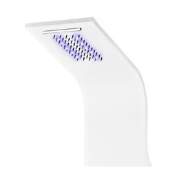 Panneau De Douche Aluminium 20 X 44 X 130 Cm Blanc - Pièces De Douches - Jets Pour Baignoires Et Douches -