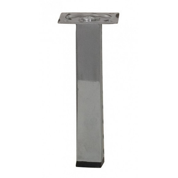 Pied Meuble Carré Hettich Fixe Acier Chromé Gris