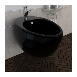 Bidet Suspendu En Céramique Sanitaire Noir - Noir