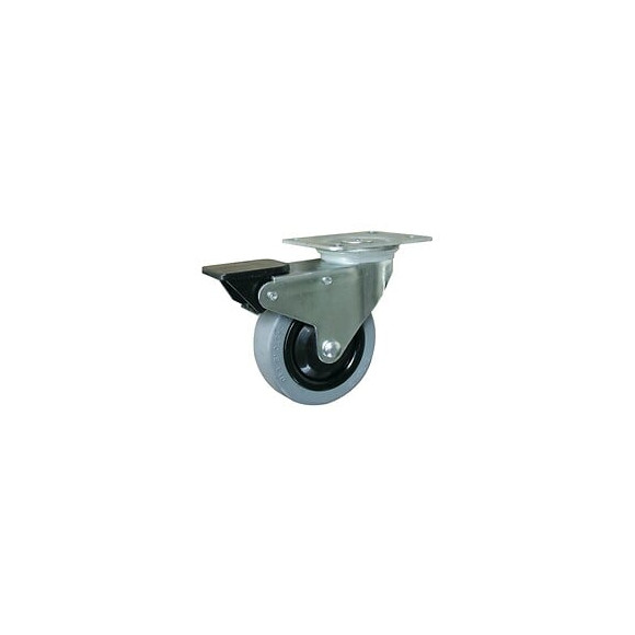 Roulette Pivotante Avec Frein (platine 100 X 80 Mm)
