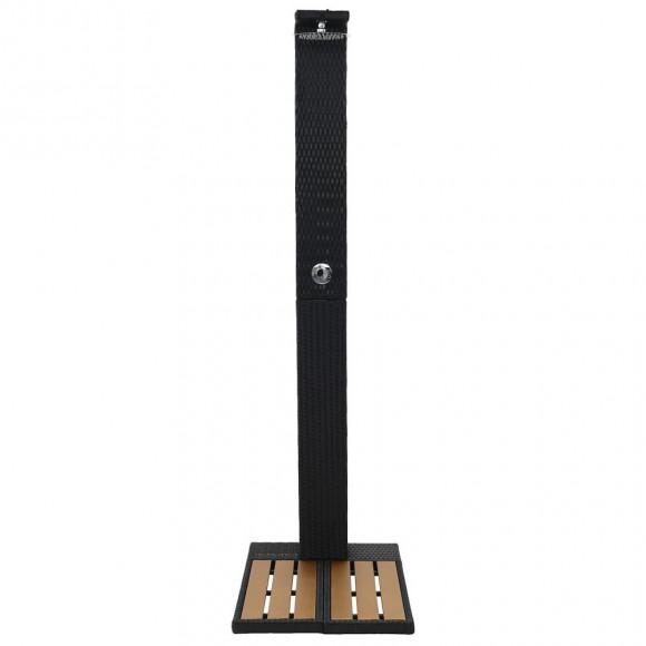 Douche De Jardin Résiné Tressée Wpc - Noir - Équipements Sanitaires - Cabines Et Kits De Douche - Noir - Noir