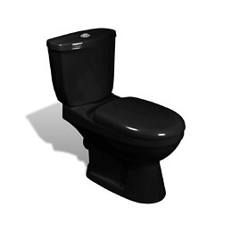 Cuvette Avec Abattant Moderne Et Réservoir De Chasse Noir - Noir