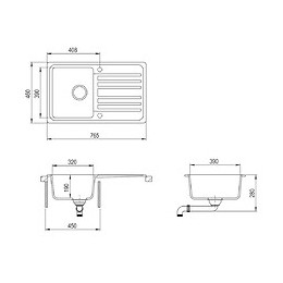 Évier De Cuisine En Granite Avec Égouttoir Réversible Noir - Noir