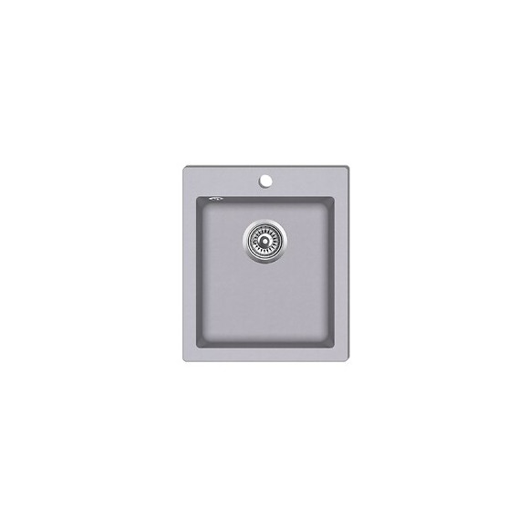 Évier De Cuisine Encastrable À 1 Bac En Granite Gris - Gris