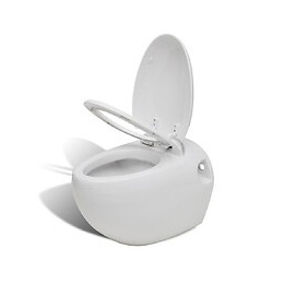Cuvette Wc Suspendue Blanche Avec Abattant - Blanc