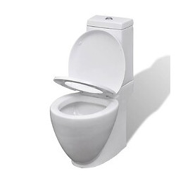 Toilette En Céramique Ronde Blanc - Blanc