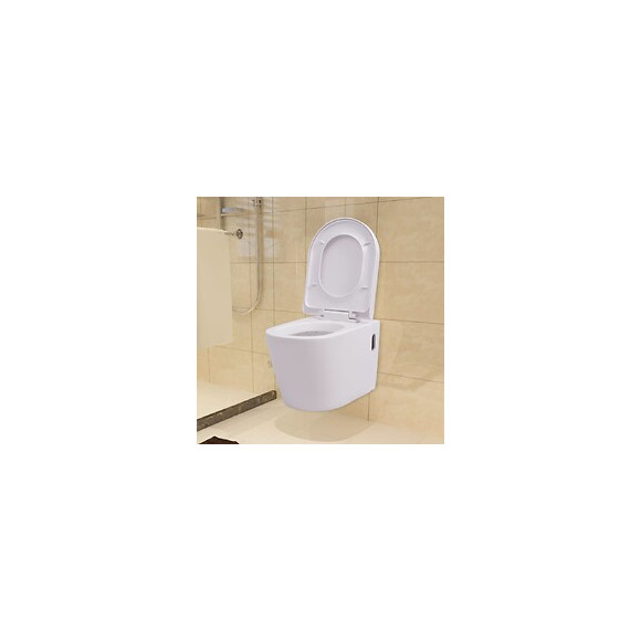 Toilette Murale Avec Réservoir Caché Céramique Blanc - Blanc